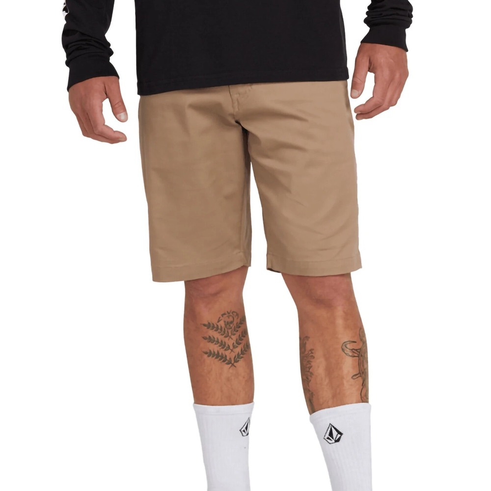 Volcom Frickin Modern Stretch 21 Shorts in Khaki for men Size 33